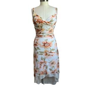 Y2K Vintage Ruby Rox Floral Mesh Mini Dress Romantic Coquette Size M